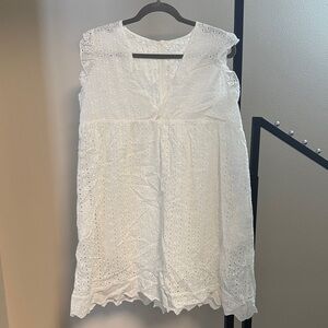 White Eyelet Sleeveless Dress